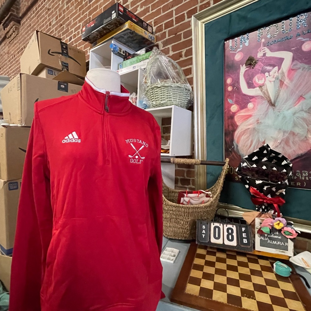 Adidas Red Mustang Golf Pullover